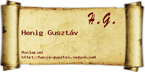 Henig Gusztáv névjegykártya