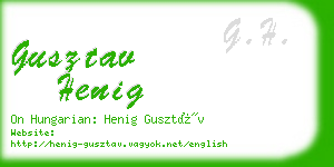 gusztav henig business card